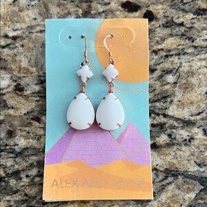 Alex and Ani White Teardrop Earrings